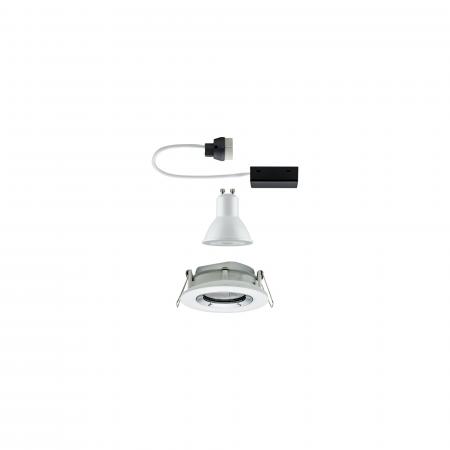Paulmann 92903 Einbauleuchte Set Nova Plus IP65 schwenkbar LED 1x 7W GU10 Weiß matt-Chrom/Alu Zi