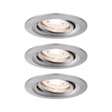 Paulmann 92973 EBL Set Nova mini Plus Coin EasyDim schwenkb 3x4,2W 2700K 230V Eisen geb/Alu