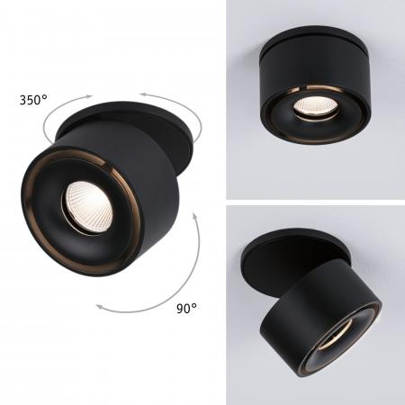 Industrielook Einbauleuchten Strahler schwenkbar Spircle 8W 36° 3000K 230/40V Schwarz matt/Alu Paulmann 93370