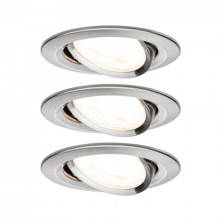 3-Set schwenkbare LED Einbauleuchten Nova warmweißes Licht aus Eisen Paulmann 93429