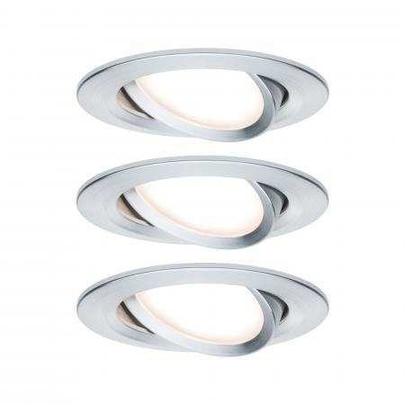 Paulmann 93487 Einbauleuchte Set Nova Coin 3-stepdim rd schw LED 3x6.5W 2700K Alu