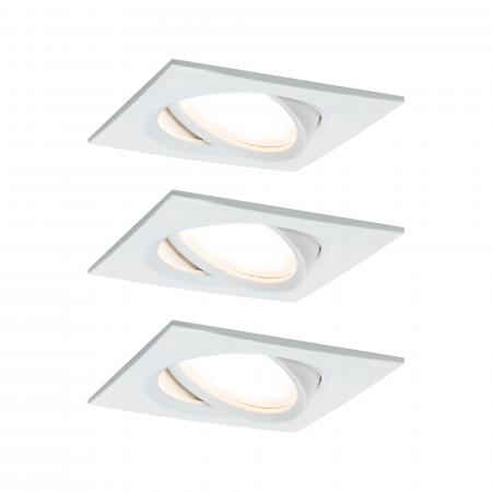 Paulmann 93678 Einbauleuchte Set Nova Plus Coin dim eckig schwenk LED 3x6.8W 633lm 2700K Weiß/Alu