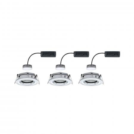 Paulmann 93684 Einbauleuchte Set Nova Plus Coin dim IP65 rd schw LED 3x6.8W 633lm 2700K Chrom/Alu