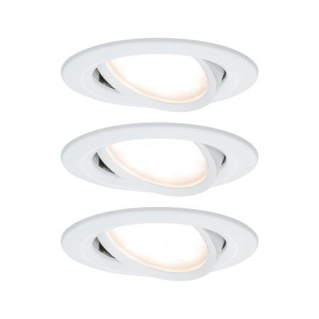 Paulmann 93875 Einbauleuchte Set Nova Plus Coin dim rund schwb LED 3x6W 2700K Weiß/Alu