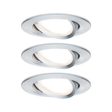 Paulmann 93903 Einbauleuchte Set Nova Plus Coin dim rund schwb LED 3x6W 2700K Alu