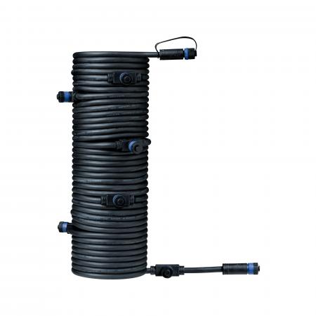 Paulmann 93931 Outdoor Plug & Shine Kabel IP68 15m mit 7 Anschlußbuchsen