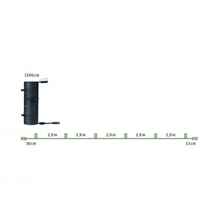 Paulmann 93931 Outdoor Plug & Shine Kabel IP68 15m mit 7 Anschlußbuchsen