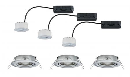 Paulmann 93944 Premium Einbauleuchte Set Reflector Coin rd schwb. dimmbar LED 3x6.8W Eisen