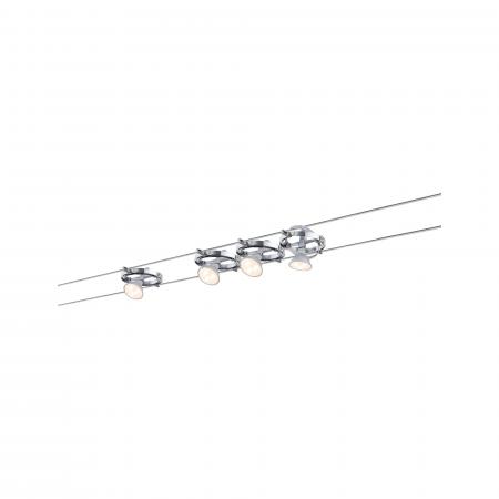 Paulmann 94144 Seilsystem Cardan - 5m Komplettset in Chrom mit 4 Spots ohne LM
