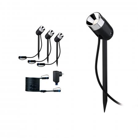 Paulmann 94242 Outdoor Plug&Shine Spot Pike 3er-Set 24V Garten Erdspießleuchten