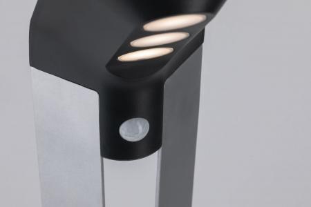 Paulmann 94252 Outdoor Solar Pollerleuchte Soley IP44 3000K 100lm SENSOR Anthrazit