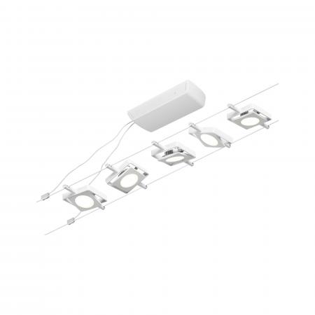 Paulmann 94422 Corduo Seilsystem Set 5-flammig MacLED matt Chrom 12V