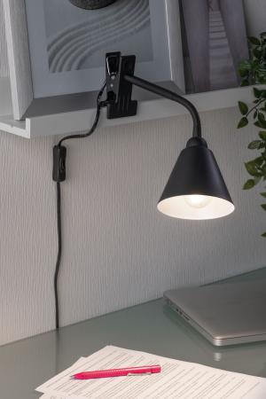 Paulmann 95430 AS Klemml Vitis E14 schwarz Flexarm Schnurschalter Kabell 1,50m - Assistance-Leuchte