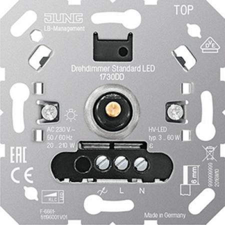 JUNG 1730 DD  Dimmer Drehkn 3-210W LED UP