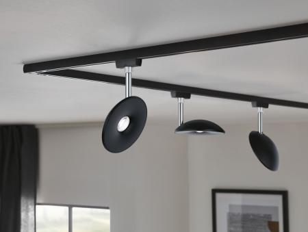 Paulmann 96802 URail LED Schienenspot Sphere Einzelspot 7,4W modern neutralweiß dimmbar Schwarz matt