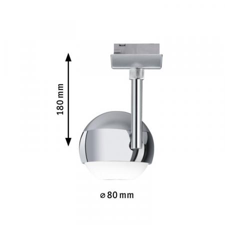 Paulmann 96803 URail LED Schienenspot Capsule II Einzelspot 6,3W modern neutralweiß dimmbar Chrom matt/Chrom