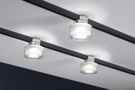 Paulmann 96809 URail LED Schienenspot Topa Dot Einzelspot modern neutralweiß dimmbar Chrom/Klar/Satin