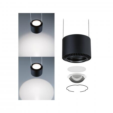 Paulmann 96813 URail LED Pendel Aldan 4,5W modern neutralweiß dimmbar Schwarz matt/Schwarz