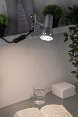 Paulmann 99825 Assistent Gryps Klemmspot & Leseleuchte /  Nachttischlampe Eisen gebürstet - Assistance-Leuchte