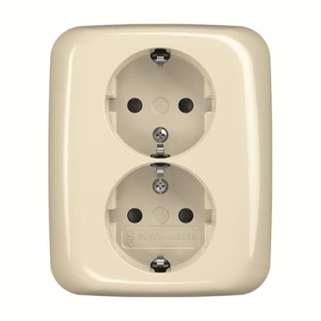 Busch-Jaeger 202 EUJB-212 SCHUKO Doppelsteckdose volle Abdeckung