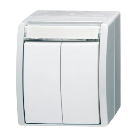 Busch-Jaeger 2621 WN-54-205-101 Doppeltaster/Serientaster 2 Schließer 1-polig (Arbeitsstrom)