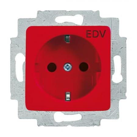 Busch-Jaeger 20 EUCQ/DV-217-101 SCHUKO® Steckdosen-Einsatz mit Aufdruck "EDV"