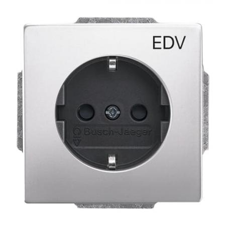 Busch-Jaeger 20 EUCKS/DV-866 SCHUKO® Steckdosen-Einsatz mit Aufdruck "EDV"