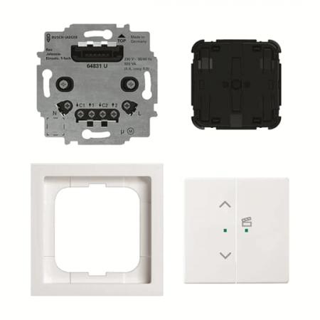 Busch-Jaeger 62731/UJ-84-WL Jalousie-Einsatz flex Komplettset 2-fach Wireless, studioweiß, future® linear, Busch-free@home®