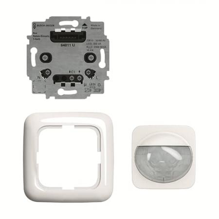Busch-Jaeger 62764 UJ-214-WL Busch-Wächter® 180 flex Komplettset, Wireless, Komfort-Sensor Multilinse, 180°, alpinweiß, Reflex SI