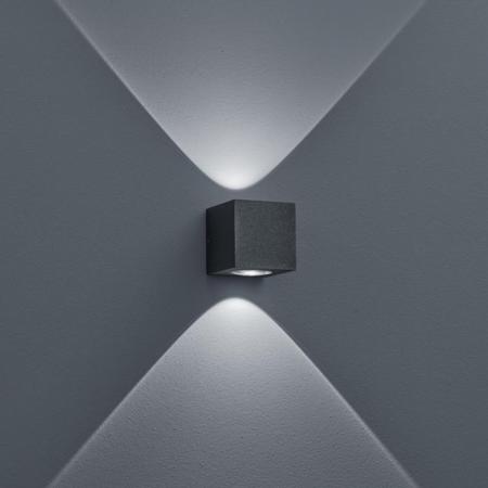 Helestra PEKA A28807.93 LED-Wandleuchte 5 W 3000 K Warmweiß, Graphit, 380 lm, IP54, Up-/Downlight