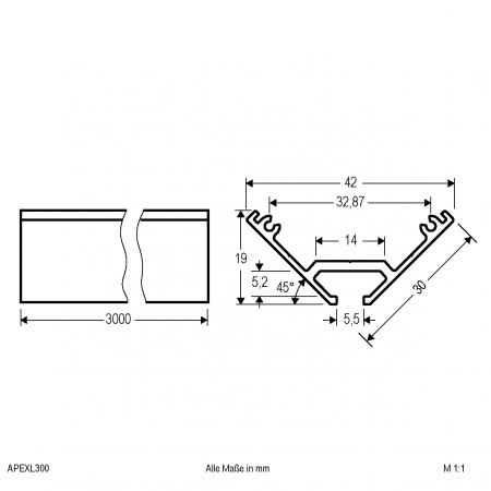 EVN Aluminium Eck-Profil für LED-Strips APEXL300