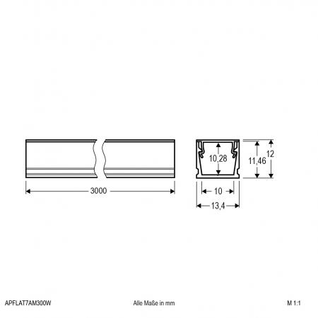 EVN Alu-Profil inkl. Abdeckung für LED-Stripes APFLAT7AM300W