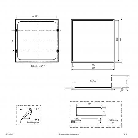 EVN LED Einbaupanel für Rasterdecken BPSU625425