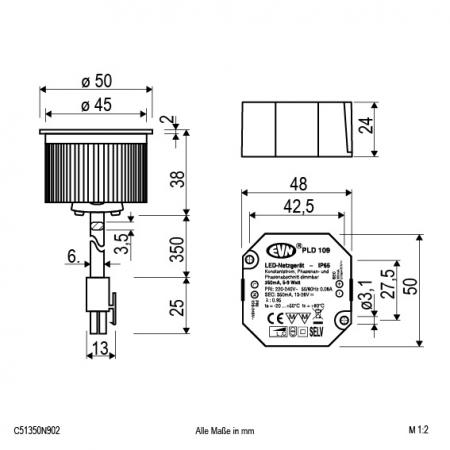 EVN COB LED-Einsatz inkl. Netzgerät C51350N902