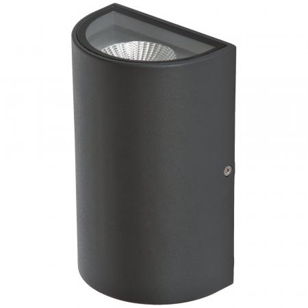 EVN Halbrunde moderne LED Außenwandleuchte 2-flg  anthrazit IP54 warmweißes Licht