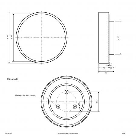EVN LED Deckenanbauleuchte mit CCT Switch DUT300925