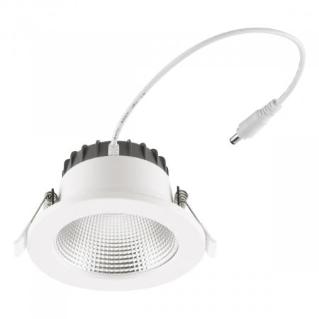 EVN ED54100125 LED Deckeneinbauleuchte DALI-2 dimmbar 10W 3000K-5700K 1270lm weiß IP54 Notlicht Einbaudurchmesser 90 mm