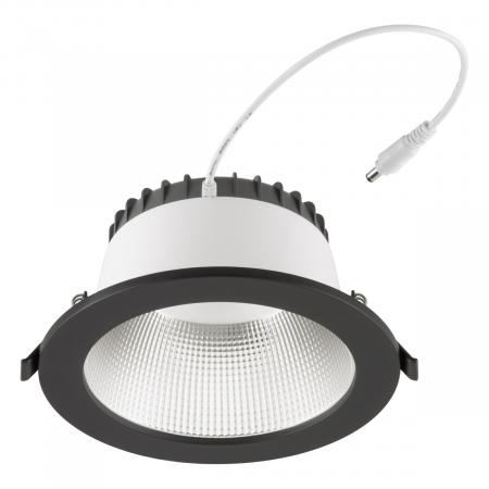 EVN ET54200925 LED Deckeneinbauleuchte 20W 2500lm 3000K/4000K/5700K IP54 schwarz rund dimmbar Einbaudurchmesser 145 mm