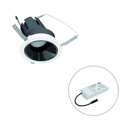 EVN F01R09AM2540L38D COB LED Deckeneinbauleuchte 25W | 4000K | CRI92 | 38° Reflektor | 30° schwenkbar | DALI dimmbar | Einbaudurchmesser 125mm