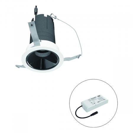 EVN F01R09SM1327L24D COB-LED Deckeneinbauleuchte 13W 2700K 1486lm DALI dimmbar weiß rund IP20 Einbaudurchmesser 73 mm