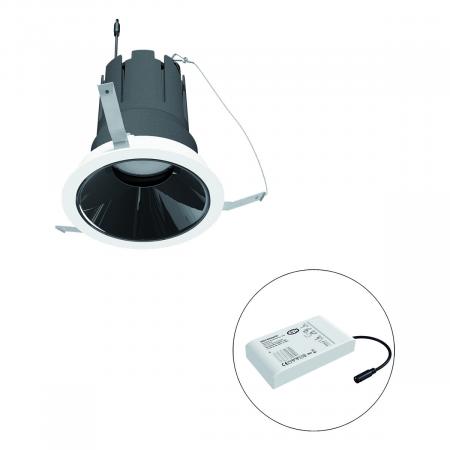 EVN F01R09SM3830L55D COB LED Deckeneinbauleuchte 38W 4433lm 3000K Warmweiß 55° DALI dimmbar Einbaudurchmesser 150mm