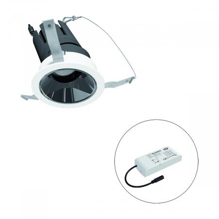 EVN F01R11AM1330L38D COB LED Deckeneinbauleuchte 13 W 3000 K Warmweiß 1593 lm 38° DALI dimmbar Einbaudurchmesser 73 mm