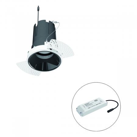 EVN F02R09SM2530L15P COB-LED Deckeneinbauleuchte 25 W 3000 K 2917 lm schwarz glänzender Reflektor 15° Einbaudurchmesser 121 mm