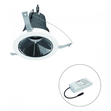 EVN F02R11SM0630L15D COB-LED Deckeneinbauleuchte 6 W 3000 K Warmweiß 700 lm 15° DALI DALI-2 dimmbar Einbaudurchmesser 90 mm