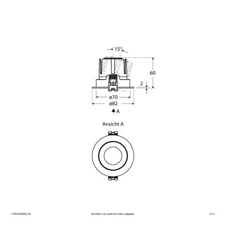 EVN F10RXXXM0640L15D COB-LED Deckeneinbauleuchte 6 W 4000 K Neutralweiß 809 lm CRI92 DALI-2 dimmbar schwenkbar 15° Einbaudurchmesser 70 mm
