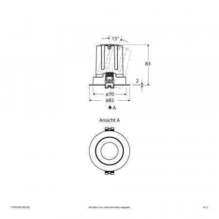 EVN F10RXXXM1340L55D COB-LED Deckeneinbauleuchte 13 W 4000 K Neutralweiß DALI Dimmbar 1752 lm IP20 Einbaudurchmesser 70 mm