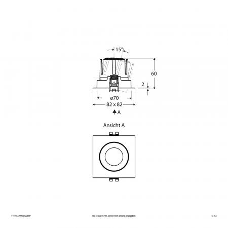EVN F11RXXXM0640L55P COB-LED Deckeneinbauleuchte 6 W 4000 K Neutralweiß 809 lm 55° schwenkbar Einbaudurchmesser 70 mm