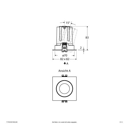 EVN F11RXXXM1340L55D COB-LED Deckeneinbauleuchte 13W 1752lm 4000K DALI-2 IP20 weiß quadratisch schwenkbar Einbaudurchmesser 70mm