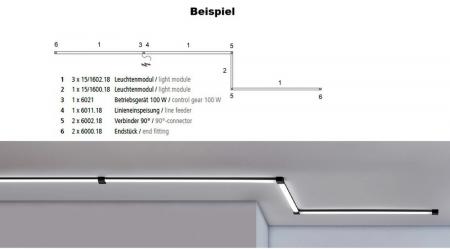 150cm Helestra Vigo LED-Linienmodul in mattschwarz