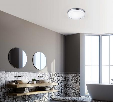 Helestra TANA 15/1933.04 LED-Deckenleuchte 18 W 2900 K Warmweiß, Chrom, 870 lm, IP44, nicht dimmbar